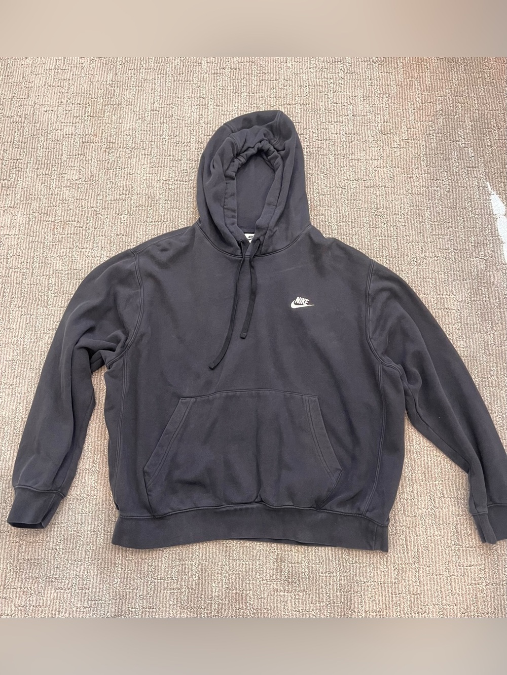 Nike Black Hoodie with White Swoosh